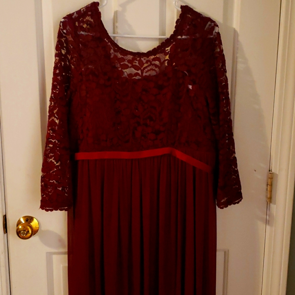 A wine color dress